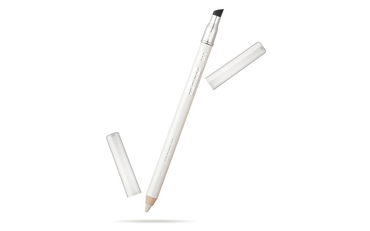 Pupa, Multiplay, Senza parabeni, Doppio, Ombretto & Matita kajal 2-in-1, 01, Bianco ghiaccio, 1.2 g *Tester - Cosmova