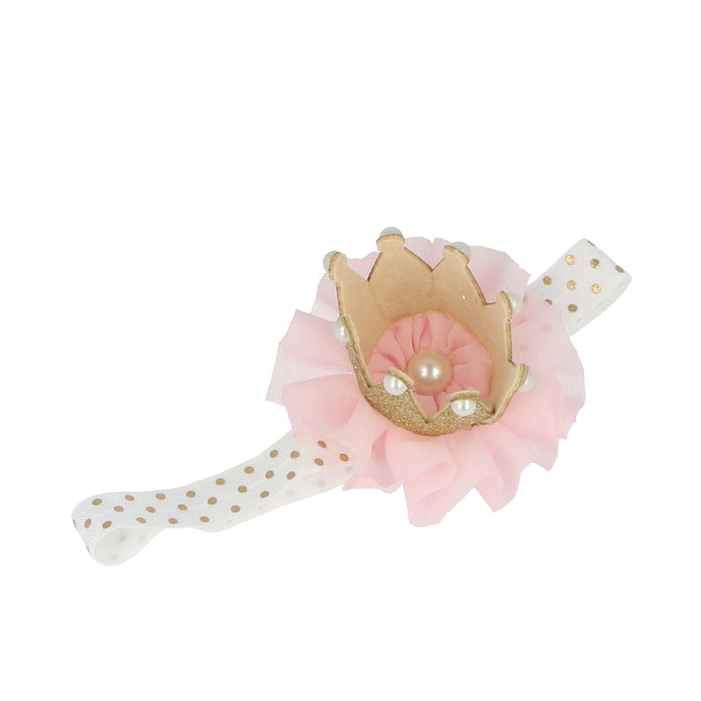 BAND mit Stoffblume und Krone 1 u-0