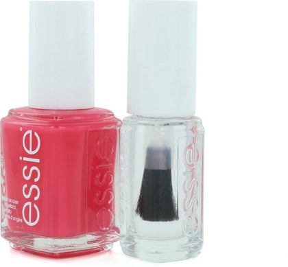 Set Essie: Nagellack, Vegan, Glossy Shine Finish, Nagellack, 72, Peach Daiquiri, 13,5 ml + Nagelpflege – Good To Go, Überlack, Nagelstärkungslack, 5 ml