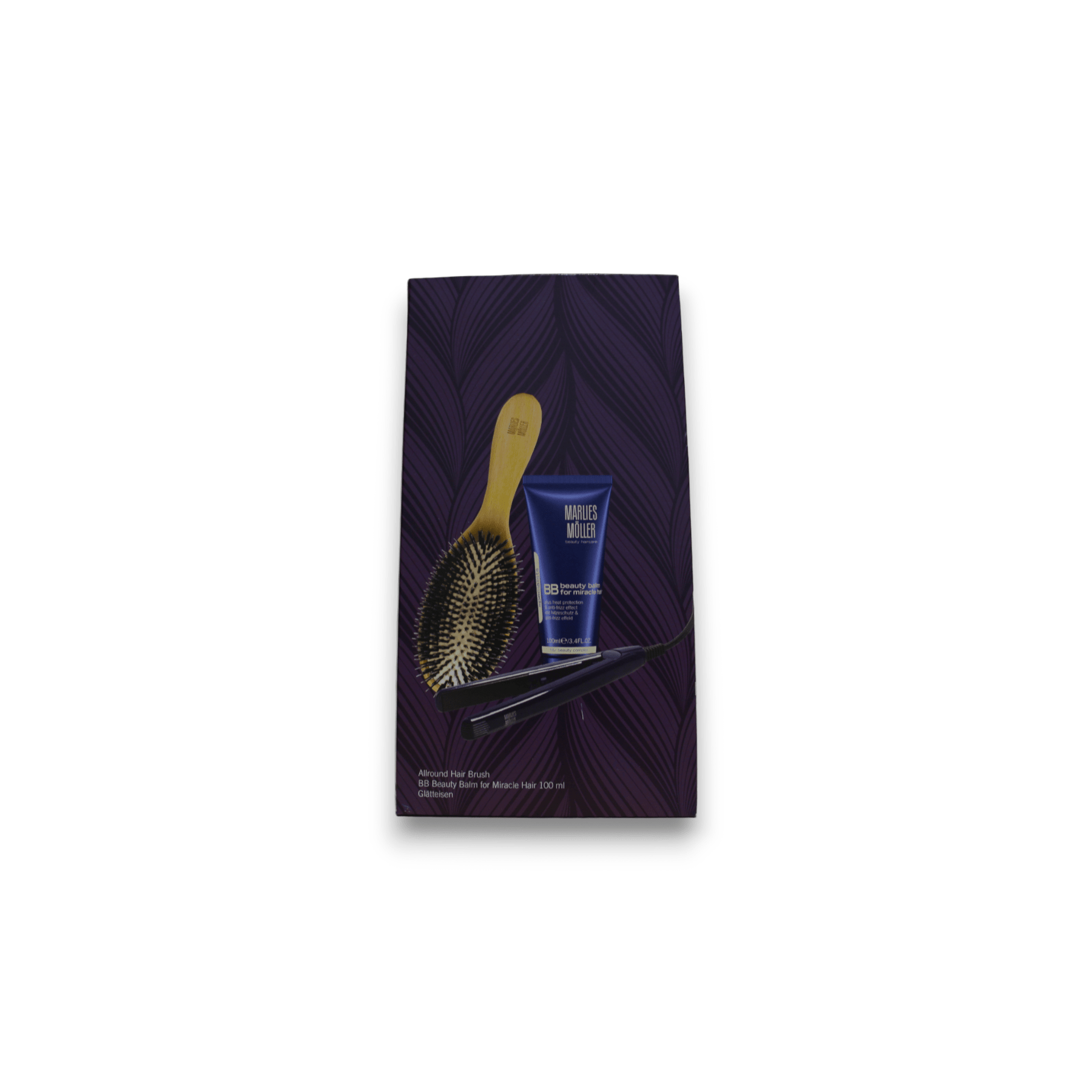 Set Marlies Moller: Specialists, Keratin, Hair Oil Conditioner, Sleek & Shine, 100 ml + Marlies Moller, Paddle, Hair Brush + Specialists, Keratin, Hair Shampoo, Sleek & Shine, 200 ml - Cosmova
