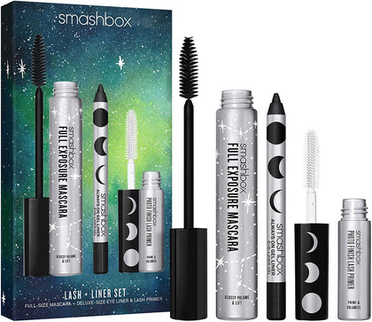Set Smashbox: Photo Finish, Wimpernprimer, 4 ml + Always On, Gel Pencil Eyeliner, aufgebrüht, 1,2 g + Full Exposure, wasserfest, voluminös, Mascara, Schwarz, 9,56 ml