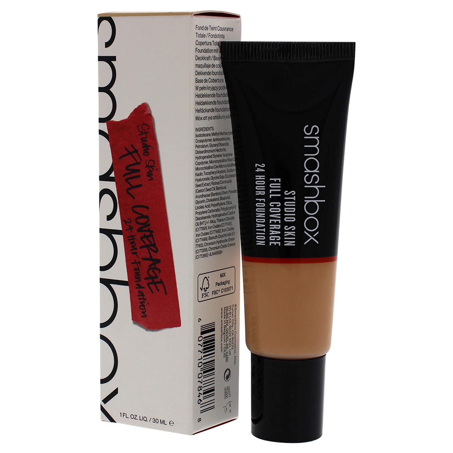 Smashbox, Studio Skin, Alta copertura, Fondotinta liquido, 2,3, Medio chiaro caldo, 30 ml - Cosmova