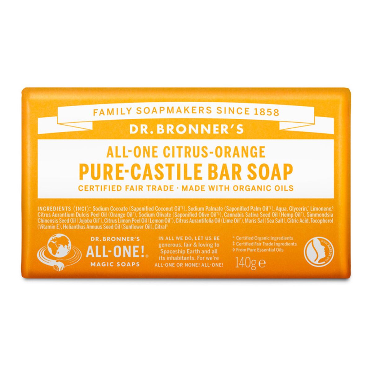 Soap Cake Dr Bronner's 140 g Citric - Cosmova