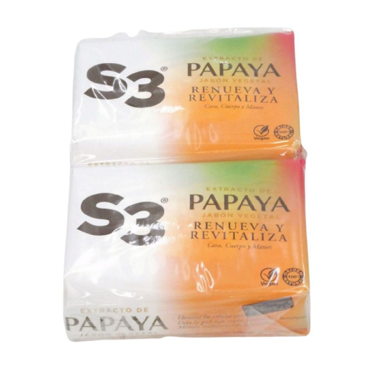 Soap Cake S3 125 g Papaya 2 Units - Cosmova