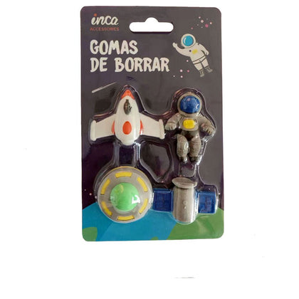 SPACE ERASERS LOT 4 pz