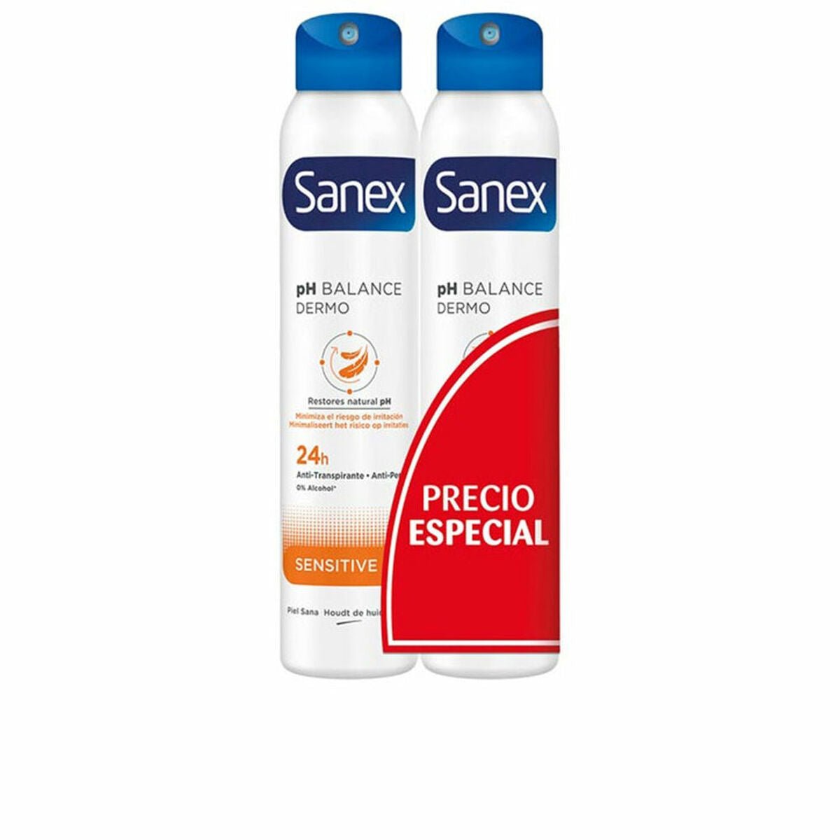 Spray Deodorant Sanex Sensitive 2 Einheiten 200 ml-0