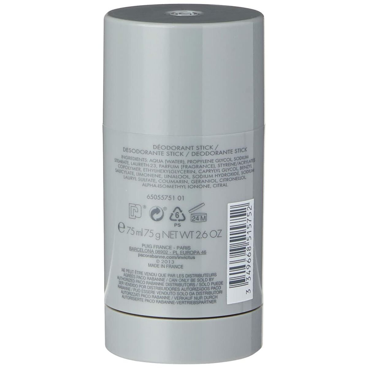Stick Deodorant Paco Rabanne Invictus 75 ml - Cosmova