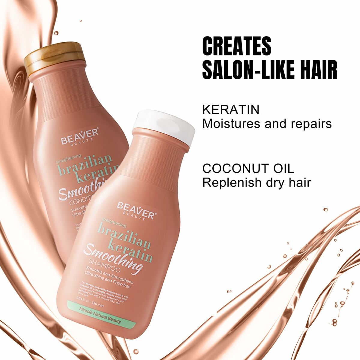 Straightening Shampoo Beaver BRAZILIAN KERATIN 350 ml - Cosmova