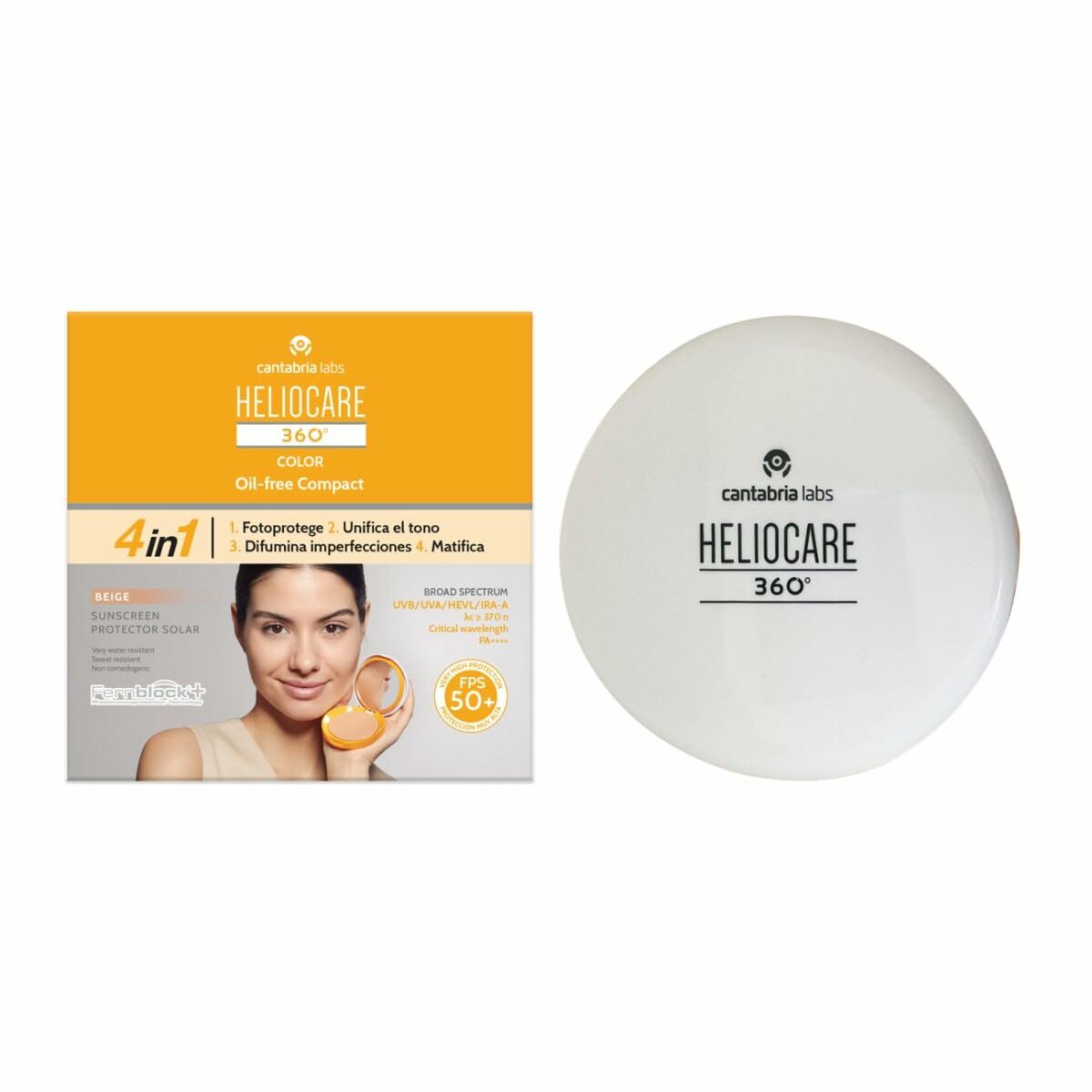 Sun Protection with Colour Heliocare 360 Compact Oil-Free Beige SPF 50+ 10 g - Cosmova