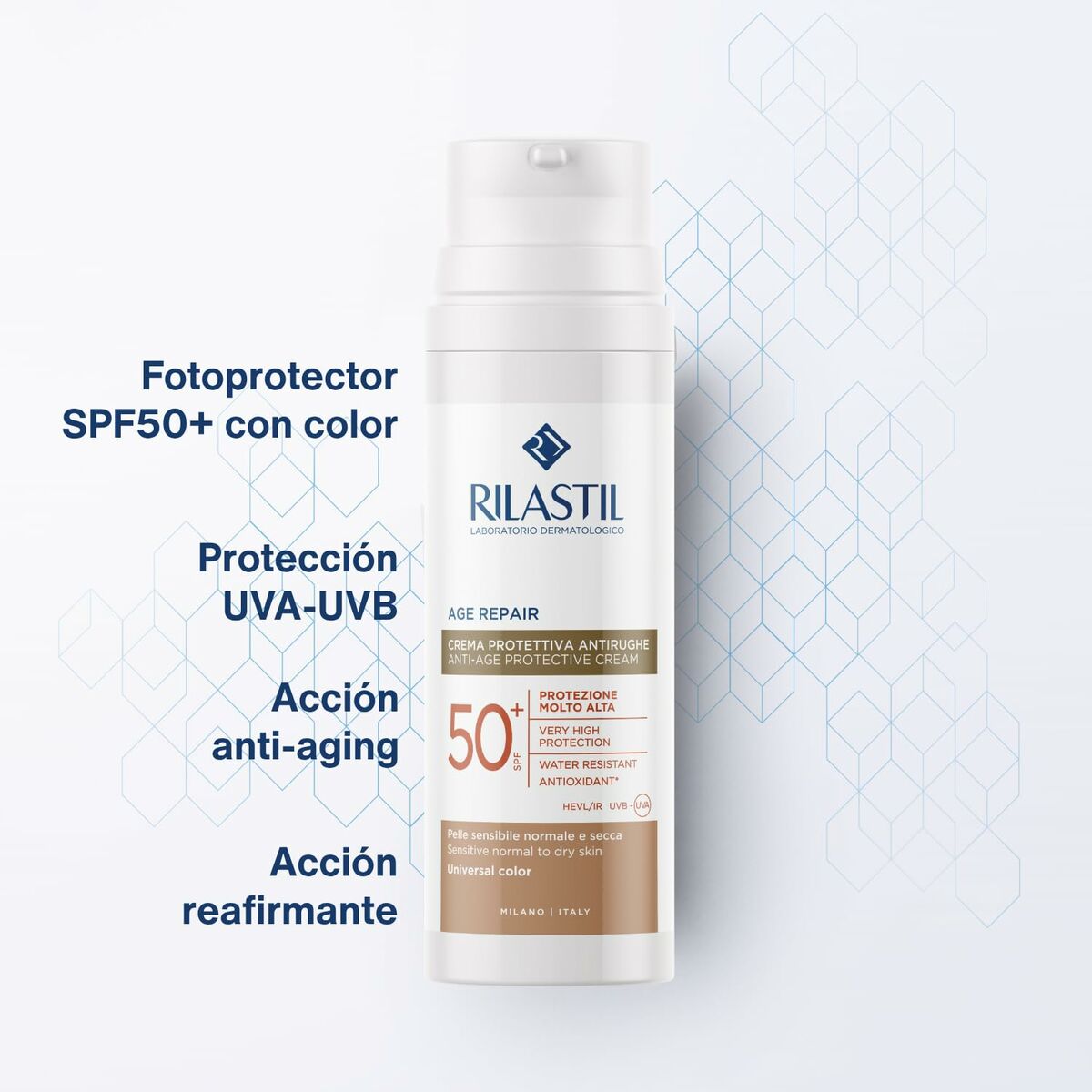 Sun Protection with Colour Rilastil Age Repair SPF 50+ 50 ml Anti-ageing - Cosmova