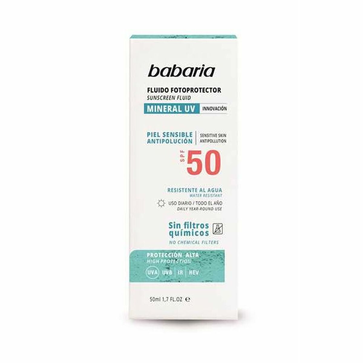 Sun Screen Lotion Babaria Solar Mineral Uv Spf 50 50 ml - Cosmova
