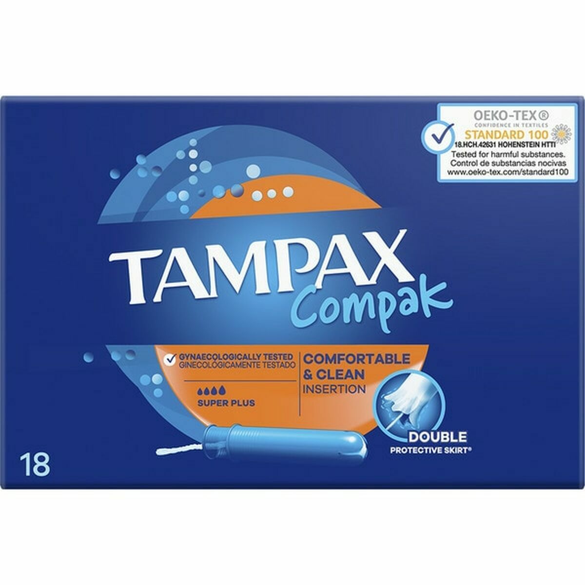 Super Plus Tampon Tampax Tampax Compak Applicator 18 Units - Cosmova