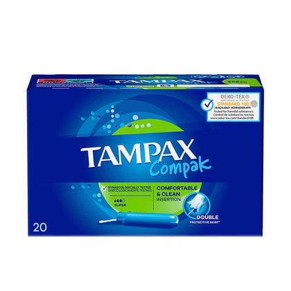 Super Tampons Tampax Compak 20 Unités