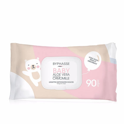 TOALLITAS LIMPIADORAS BEBÉ aloe vera et extrait de camomille 90 u