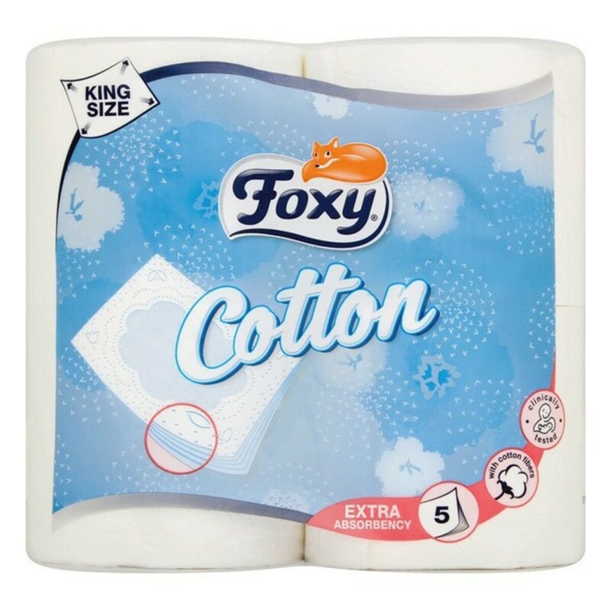 Toilet Roll Cotton Foxy COTTON 4R (4 uds) (4 Units) - Cosmova