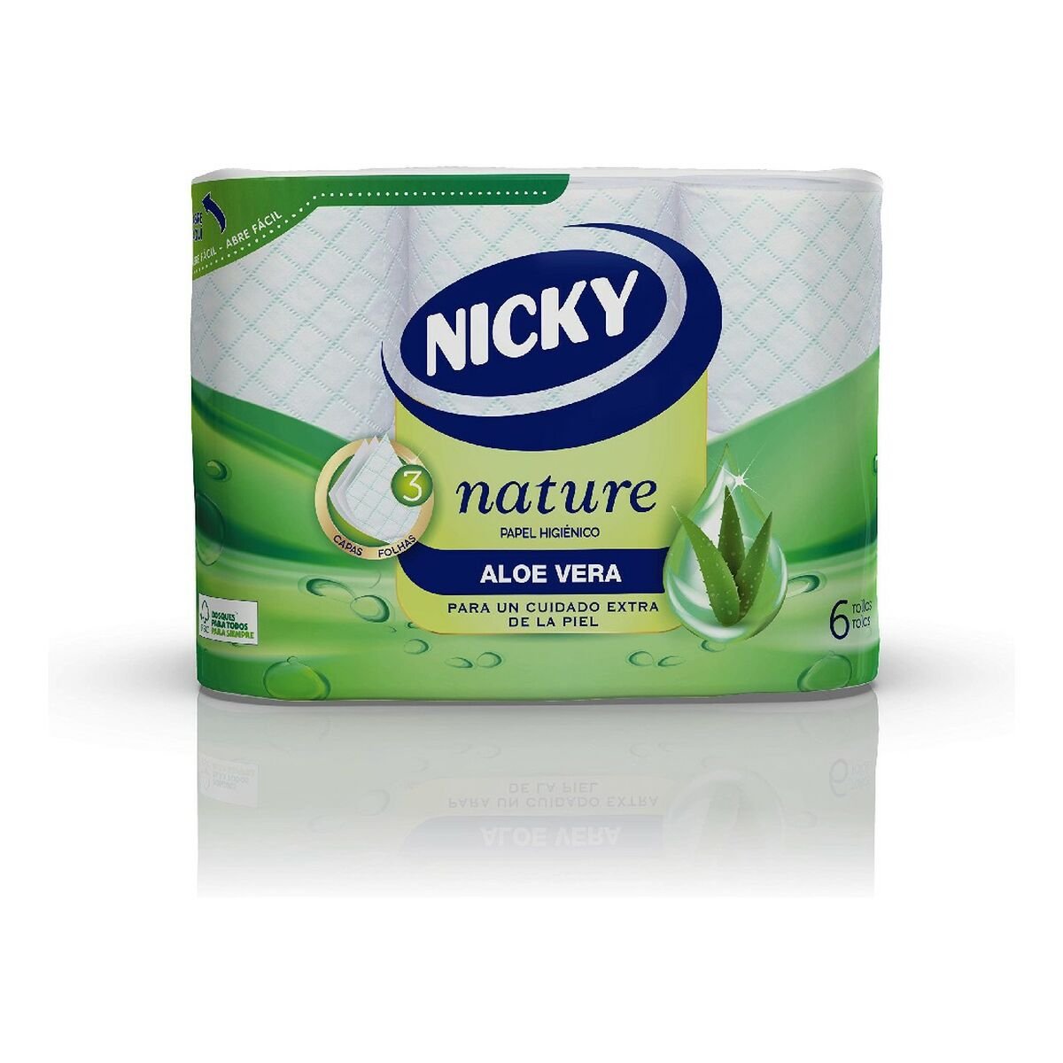 Toilet Roll Nature Aloe Vera Nicky Nature Aloe Vera (6 uds) - Cosmova