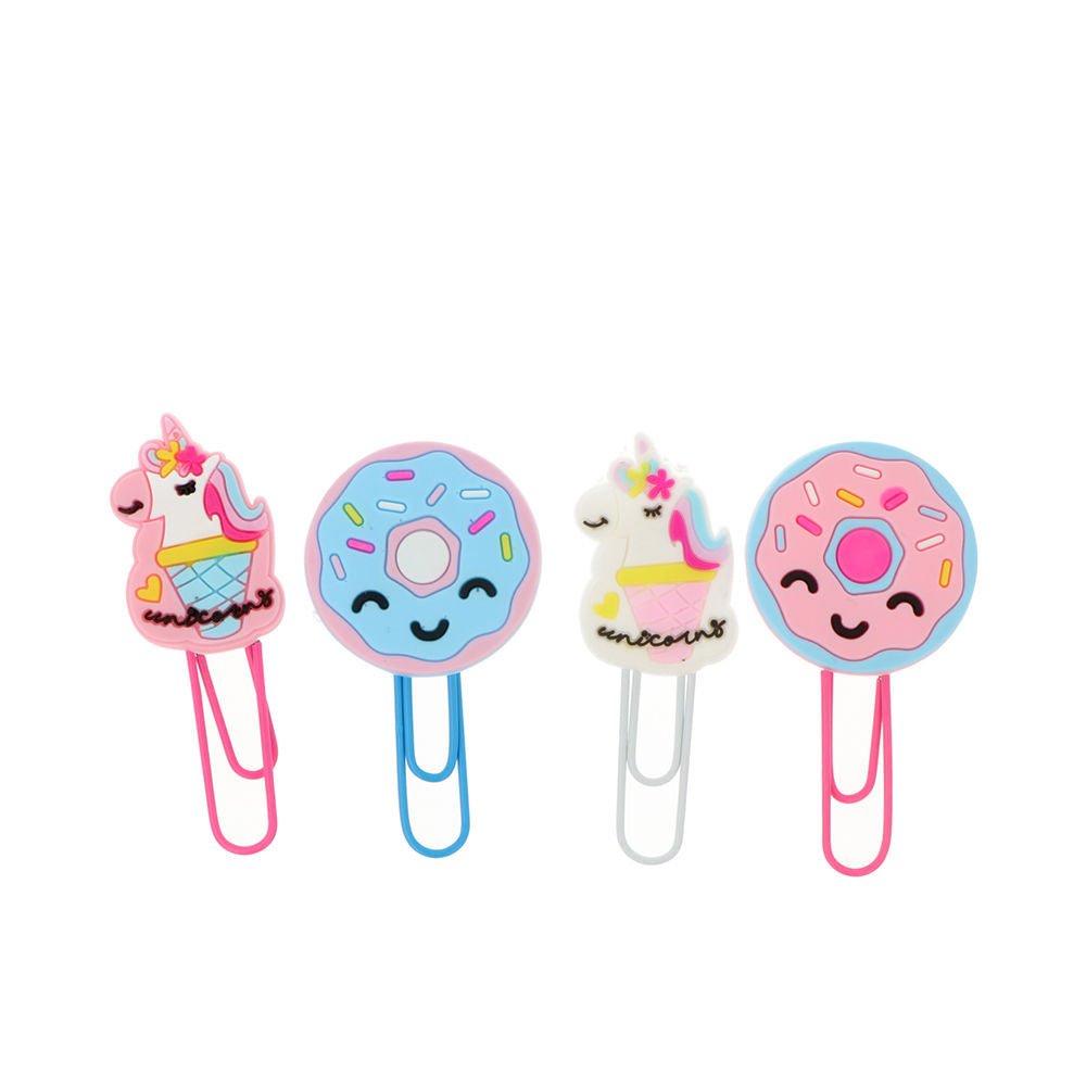 CLIPS UNICORNO E DONUTS 6 x 2.5 cm 4 pz - immagine 1