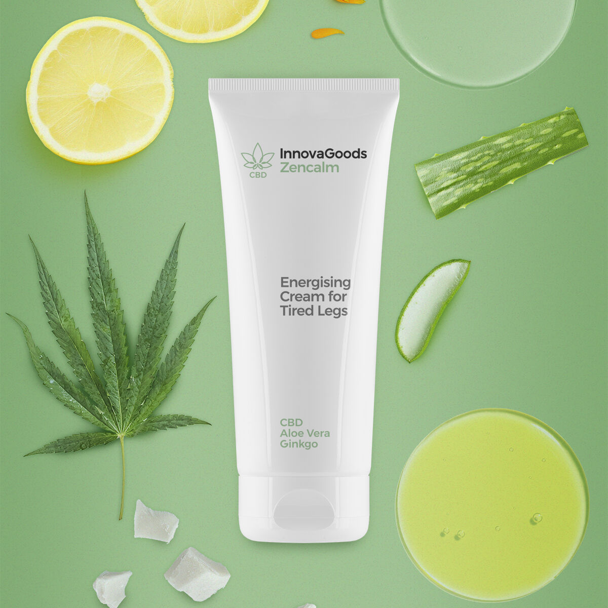 Crema Energizzante per Gambe Stanche CBD Zencalm InnovaGoods 200 ml-4