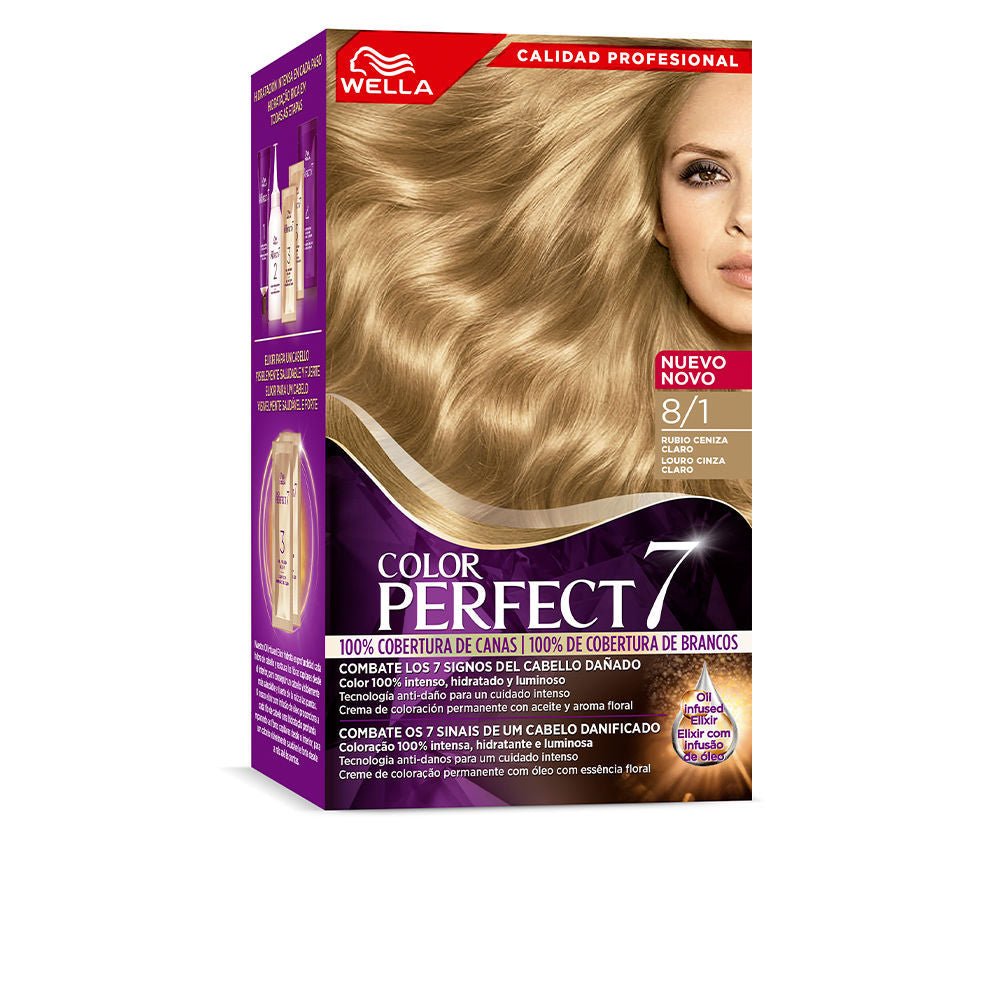 WELLA COLOR PERFECT 7 100% gray coverage 8/1-light ash blonde 6 u - Cosmova