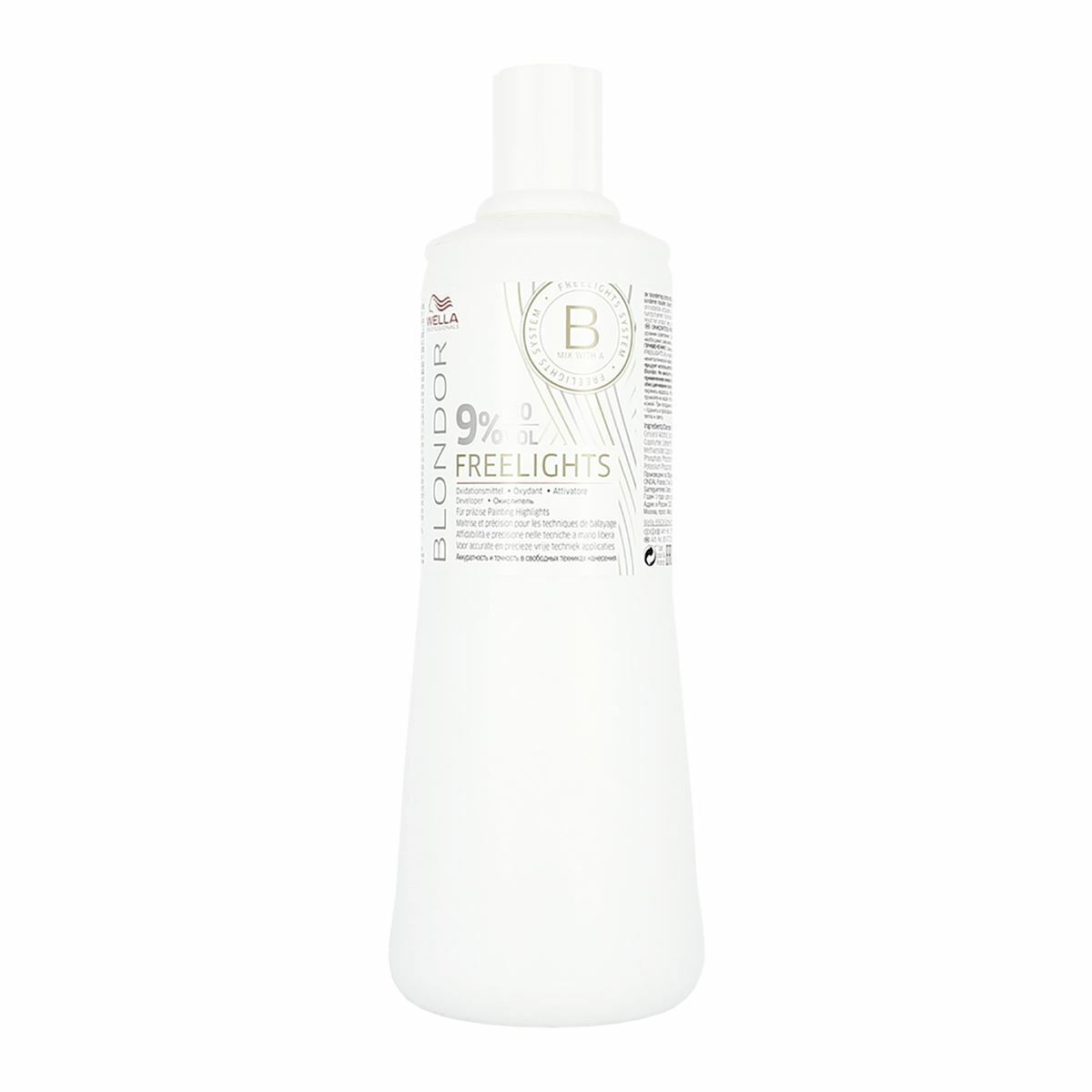Wella Professionals, Blondor Freelight, Per rinfrescare il colore, Lozione ossidante per capelli, 9%, 30 vol, 1000 ml - Cosmova