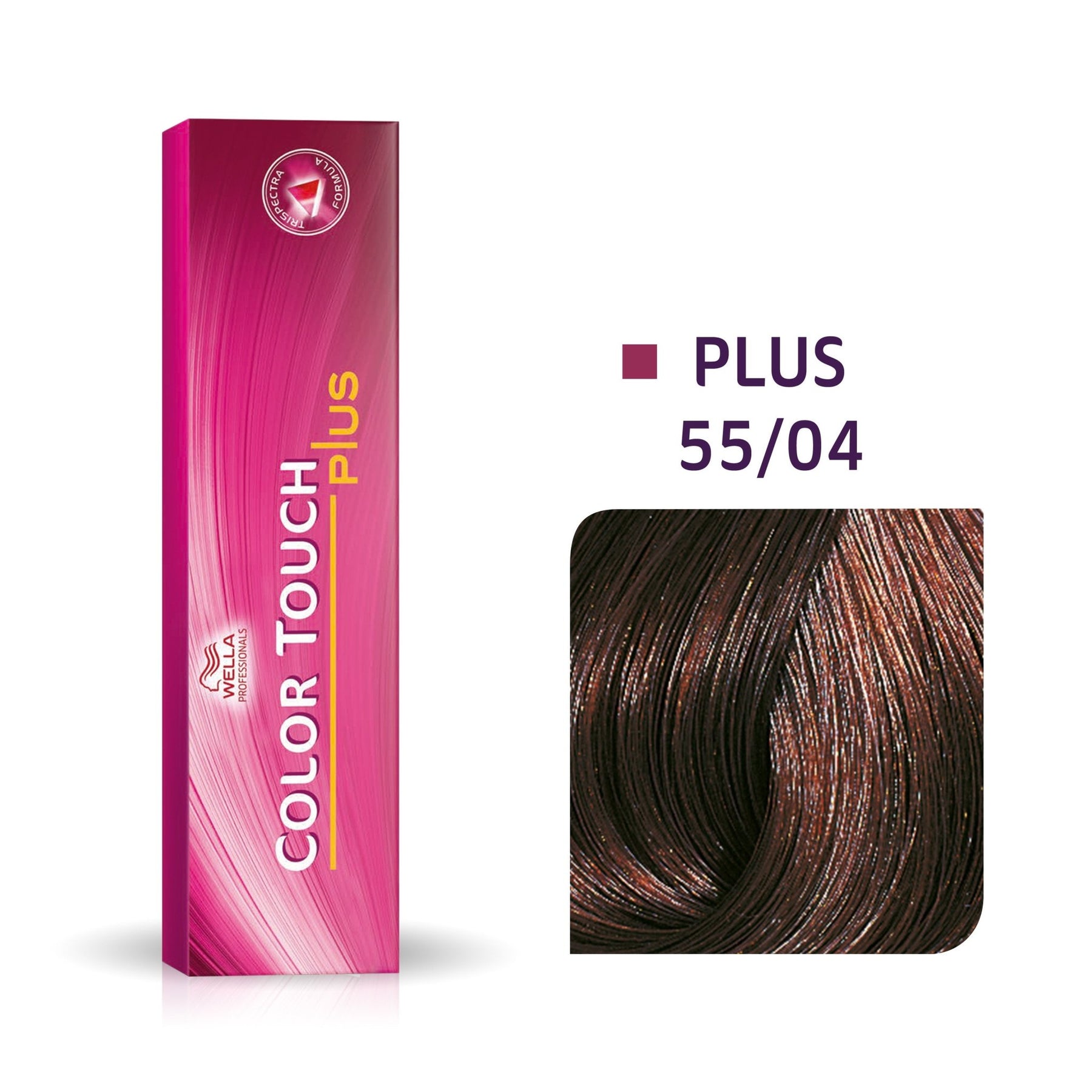 Wella Professionals, Color Touch Plus, Senza ammoniaca, Tintura per capelli semi-permanente, 55/04 Intense Light Natural Red Brown, 60 ml - Cosmova