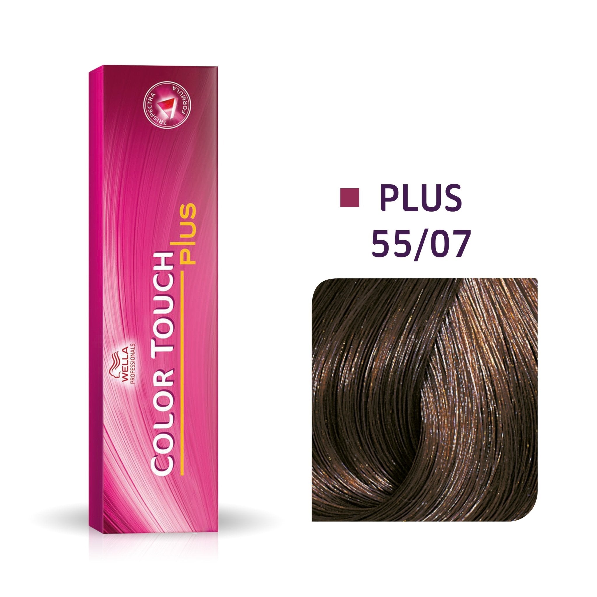 Wella Professionals, Color Touch Plus, Senza ammoniaca, Tintura per capelli semi-permanente, 55/07 Light Chestnut Intense Natural Brown, 60 ml - Cosmova