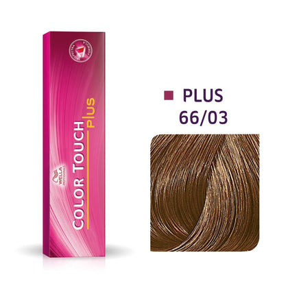 Wella Professionals, Color Touch Plus, Senza ammoniaca, Tintura per capelli semipermanente, 66/03 Rubio Oscuro Natural Dorado Intenso, 60 ml