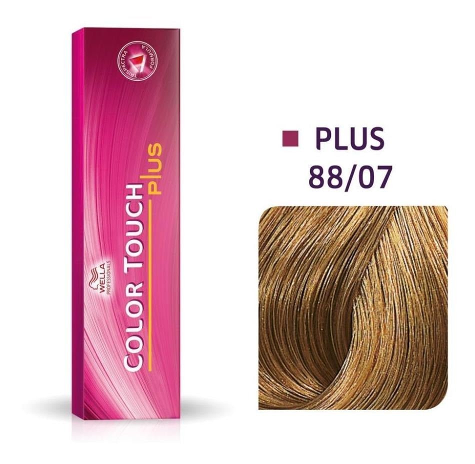 Wella Professionals, Color Touch Plus, Senza ammoniaca, Tintura per capelli semi-permanente, 88/07 Light Blonde Natural Intense Chestnut, 60 ml - Cosmova