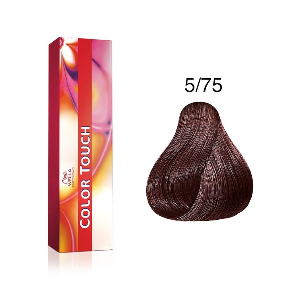 Wella Professionals, Color Touch, Senza ammoniaca, Tintura per capelli semi-permanente, 5/75 Light Chestnut Brown Mahogany, 60 ml - Cosmova