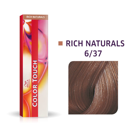 Wella Professionals, Color Touch, Senza ammoniaca, Tintura per capelli semi-permanente, 6/37 Blond foncé Châtain doré, 60 ml