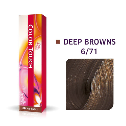 Wella Professionals, Color Touch, Senza ammoniaca, Tintura per capelli semi-permanente, 6/71 Dark Blonde Ash Chestnut, 60 ml