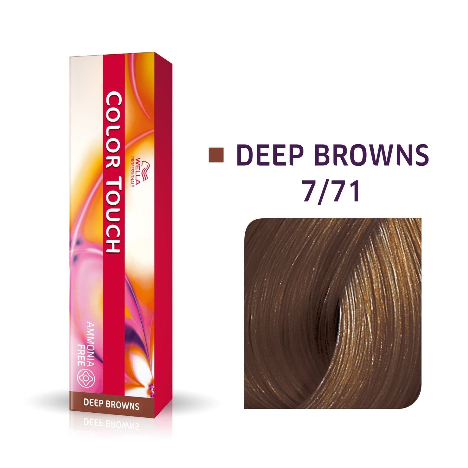 Wella Professionals, Color Touch, Senza ammoniaca, Tintura per capelli semi-permanente, 7/71 Medium Blonde Ash Chestnut, 60 ml - Cosmova