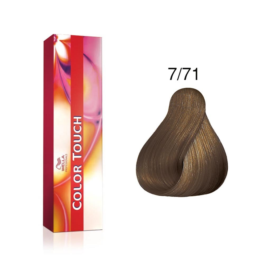 Wella Professionals, Color Touch, Senza ammoniaca, Tintura per capelli semi-permanente, 7/71 Medium Blonde Ash Chestnut, 60 ml - Cosmova