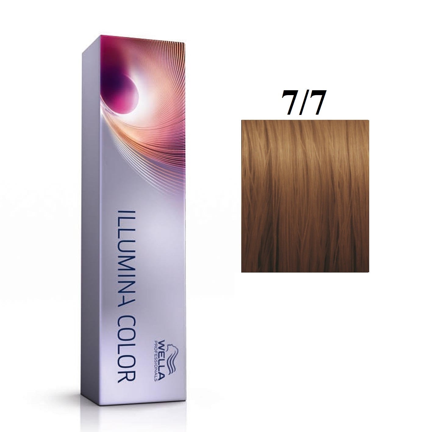 Wella Professionals, Illumina Color, Tinta per capelli permanente, 7/7 Medium Brown Blonde, 60 ml - Cosmova
