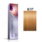 Wella Professionals, Illumina Color, Tinta per capelli permanente, 8/37 Light Blond Golden Chestnut, 60 ml - Cosmova