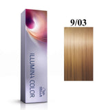 Wella Professionals, Illumina Color, Tinta per capelli permanente, 9/03 Bright Blonde Natural Golden, 60 ml - Cosmova