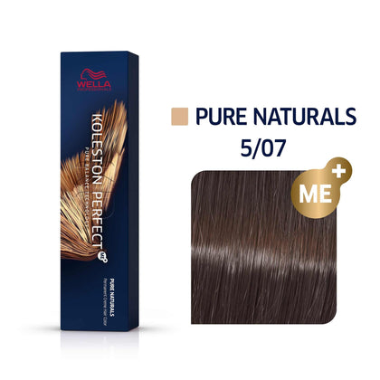 Wella Professionals, Koleston Perfect Me+, Tinta per capelli permanente, 5/07 Châtain clair naturel, 60 ml