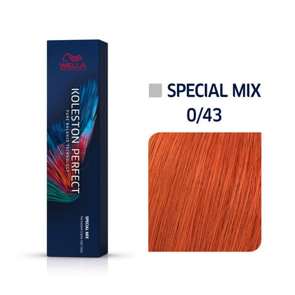 Wella Professionals, Koleston Perfect Special Mix, Tinta per capelli permanenti, 0/43 Golden Red, 60 ml