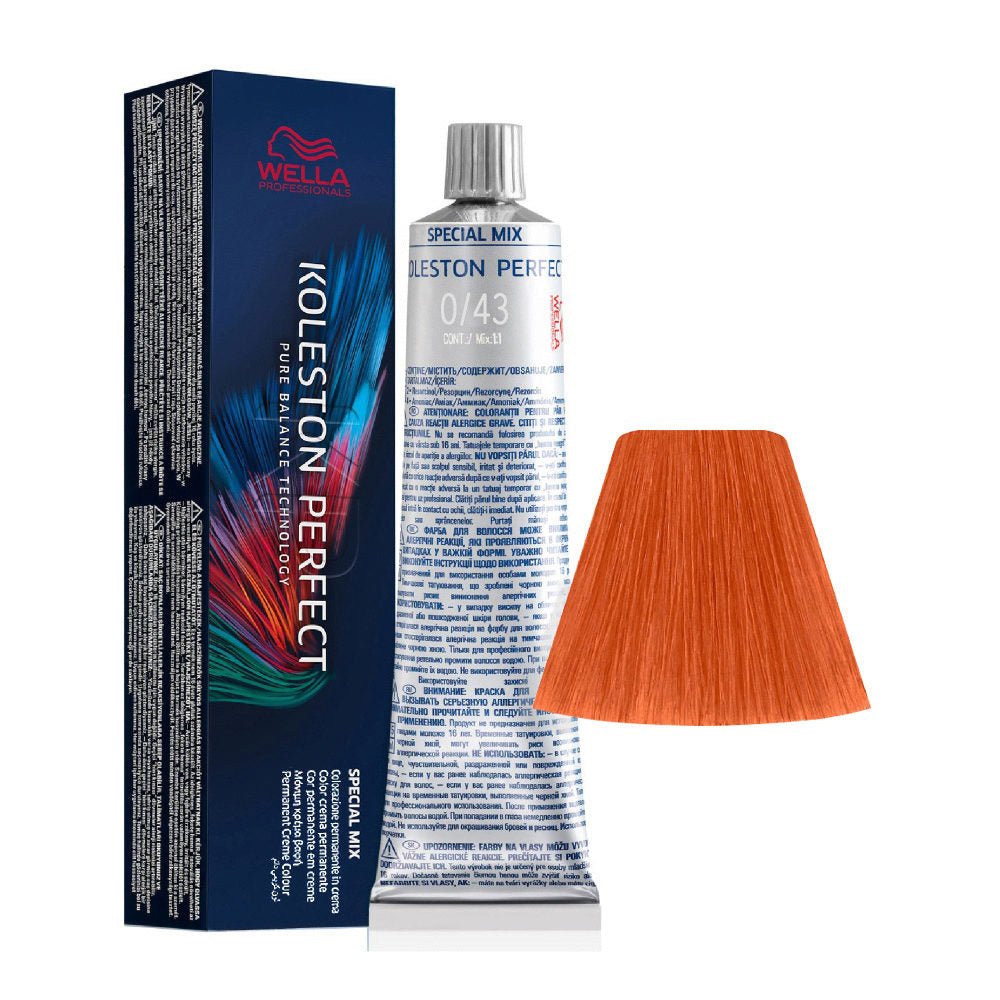 Wella Professionals, Koleston Perfect Special Mix, Tinta per capelli permanente, 0/43 Golden Red, 60 ml - Cosmova