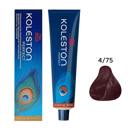 Wella Professionals, Koleston Perfect, Tinta per capelli permanente, 4/75 Medium Brown Mahogany Brown, 60 ml