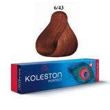 Wella Professionals, Koleston Perfect, Tinta per capelli permanente, 6/43 Dark Blonde Golden Red, 60 ml - Cosmova