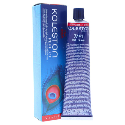 Wella Professionals, Koleston Perfect, Tinta per capelli permanente, 7/41 Medium Red Ash Blonde, 60 ml