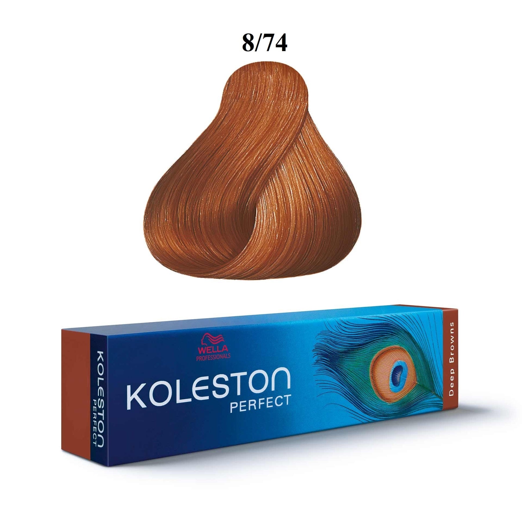 Wella Professionals, Koleston Perfect, Tinta per capelli permanente, 8/74 Light Blond Chestnut Red, 60 ml - Cosmova