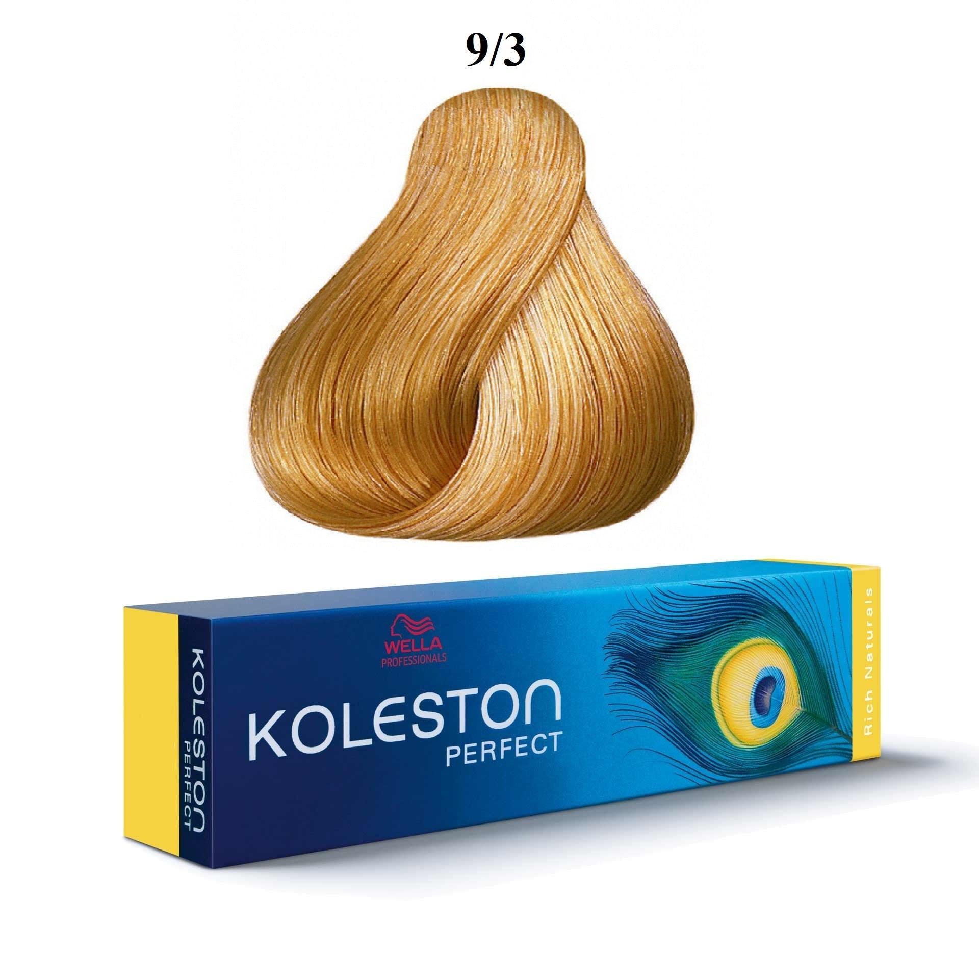 Wella Professionals, Koleston Perfect, Tinta per capelli permanente, 9/3 Very Light Blonde Gold, 60 ml - Cosmova